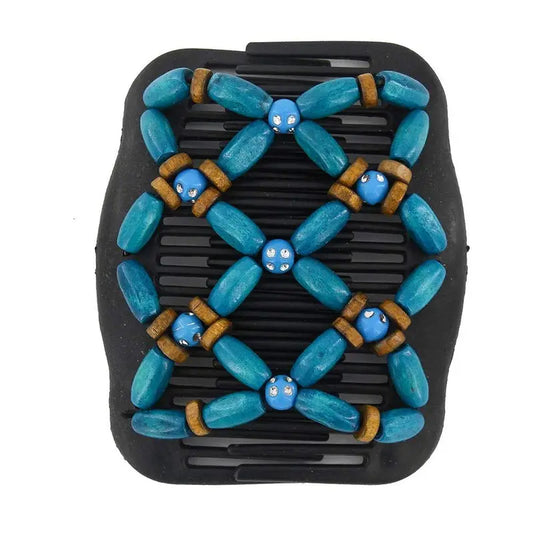 Peigne magique cheveux perles bleues – Accessoire coiffure femme pratique et élégant
