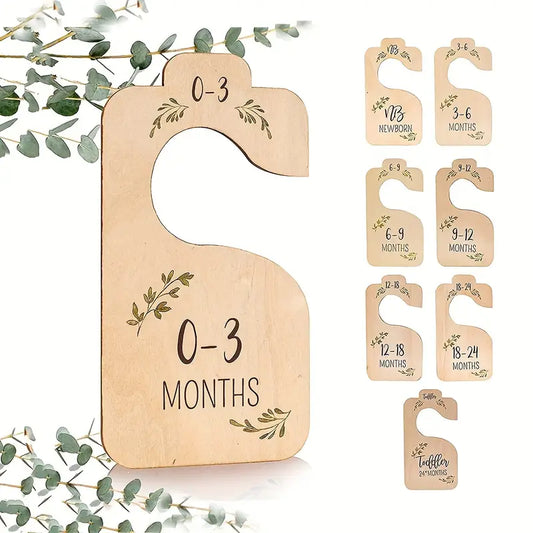 Séparateurs de Penderie Bébé en Bois – Organisateurs de Vêtements par Âge de 0 à 24 Mois