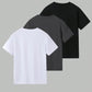 Lot de 3 T-shirts Garçon Unis – Hauts Enfant Coton Confort Blanc, Gris et Noir