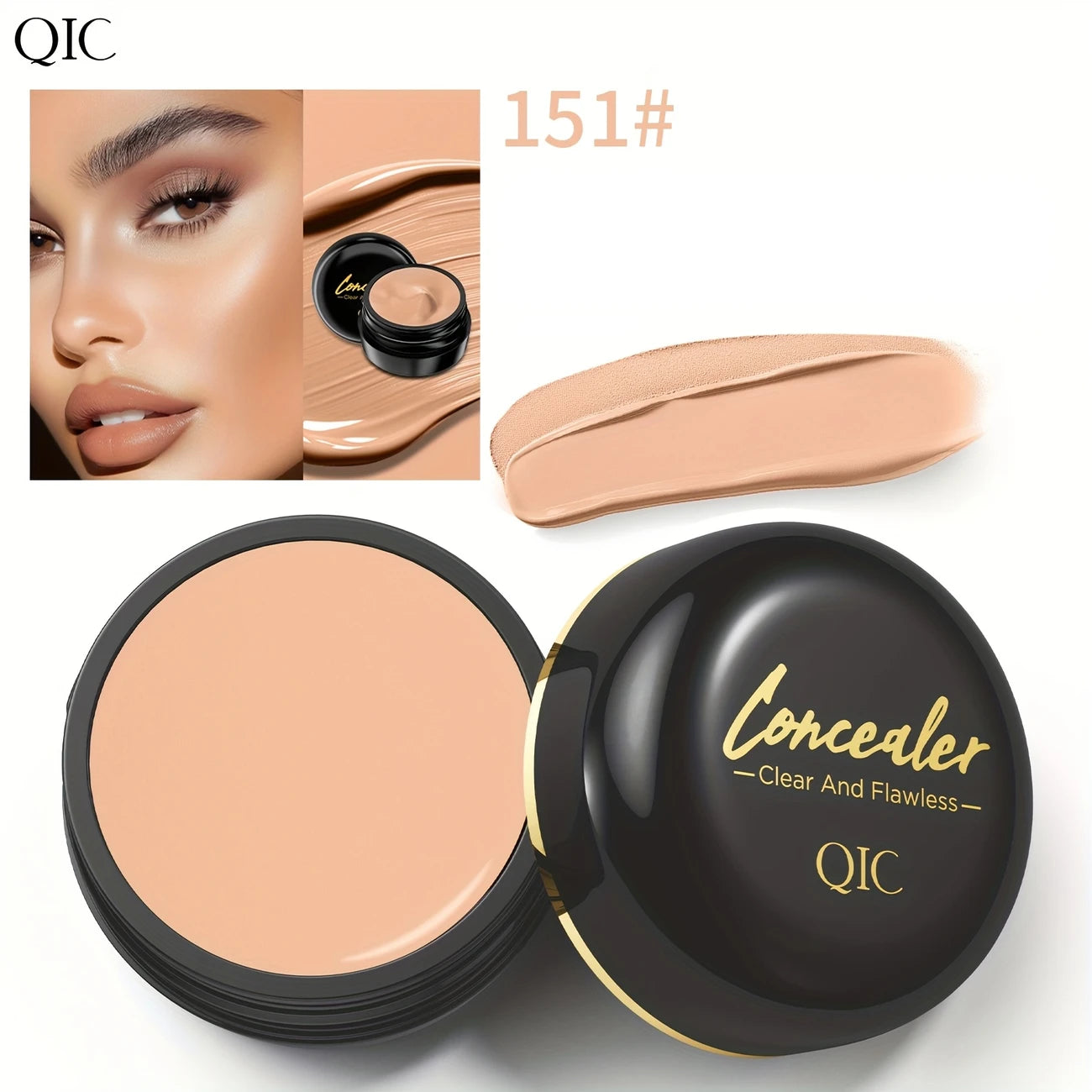 Correcteur de Teint Crème QIC – Anti-Cernes Haute Couvrance, Finition Naturelle et Zéro Défaut
