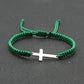 Bracelet homme croix en corde rouge tressée – Bijou religieux ajustable tendance
