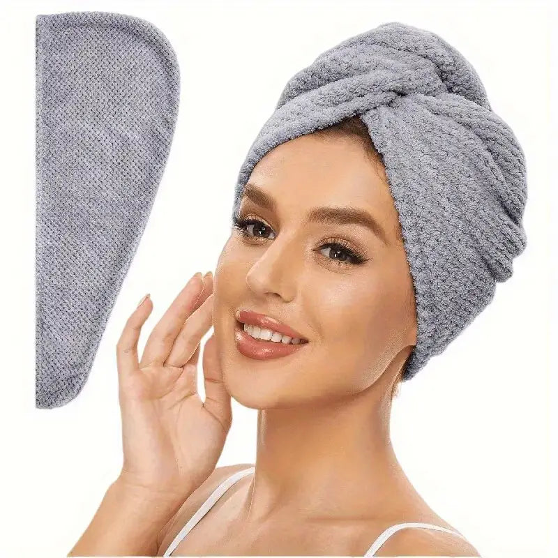 Serviette Turban Cheveux en Microfibre Rose – Séchage Rapide Sans Chaleur, Ultra-Absorbante et Douce – Idéale Après Douche ou Soin