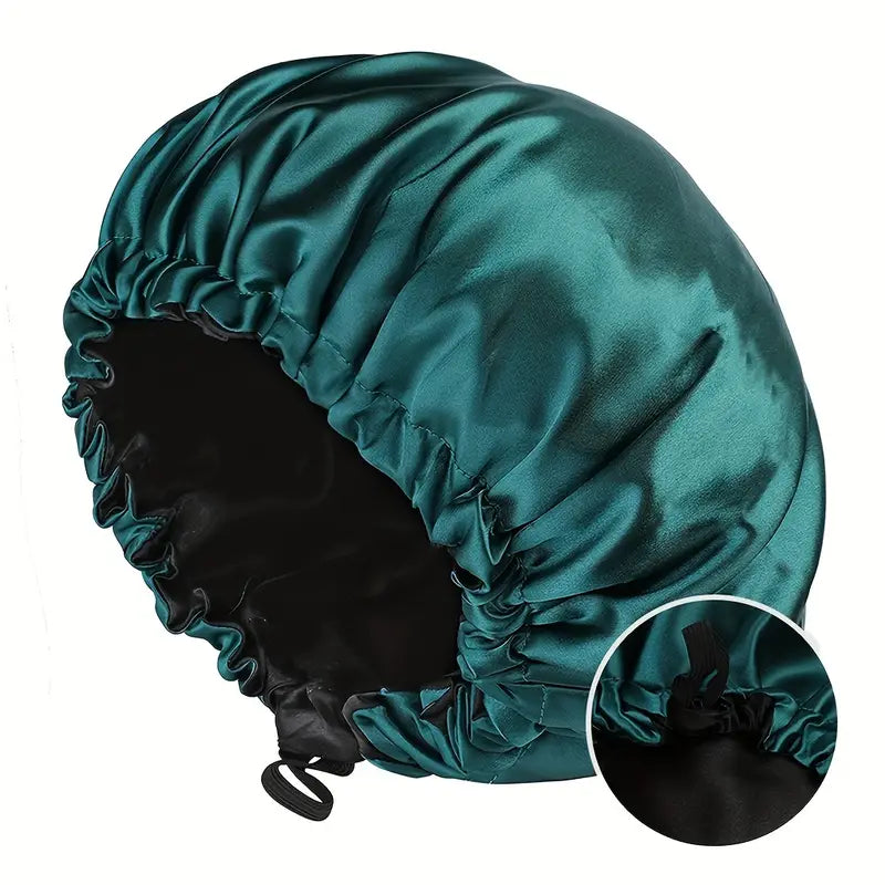 Bonnet de Nuit Réversible en Satin Réglable – Anti-Frisottis, Protection Cheveux Bouclés, Lisses ou Crépus – Confort et Style, Multicolore