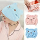 Bonnets Séchage Rapide en Microfibre Forme Ours – Ultra Doux pour Enfants et Adultes – Lot de 2 (Rose & Bleu)