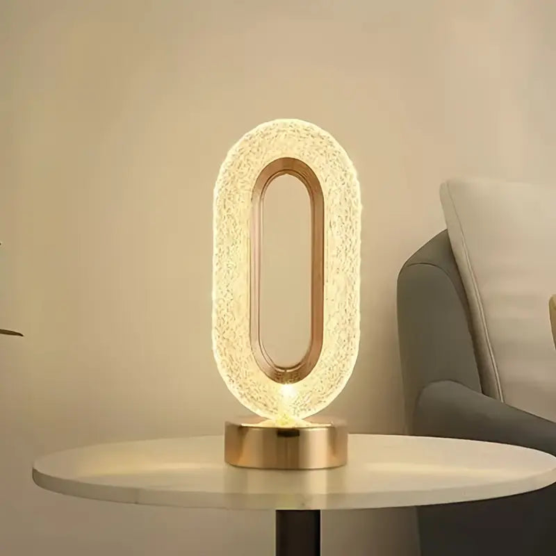 Lampe de bureau LED décorative en cristal doré – Éclairage d’ambiance élégant au design moderne et luxueux