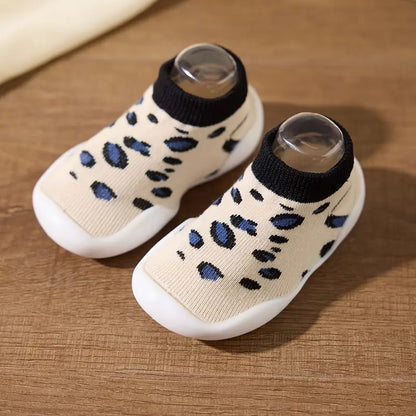 Chaussures bébé garçon souples motif léopard – Baskets antidérapantes en maille respirante pour premiers pas