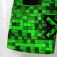 Maillot de bain garçon short plage vert et noir style pixel