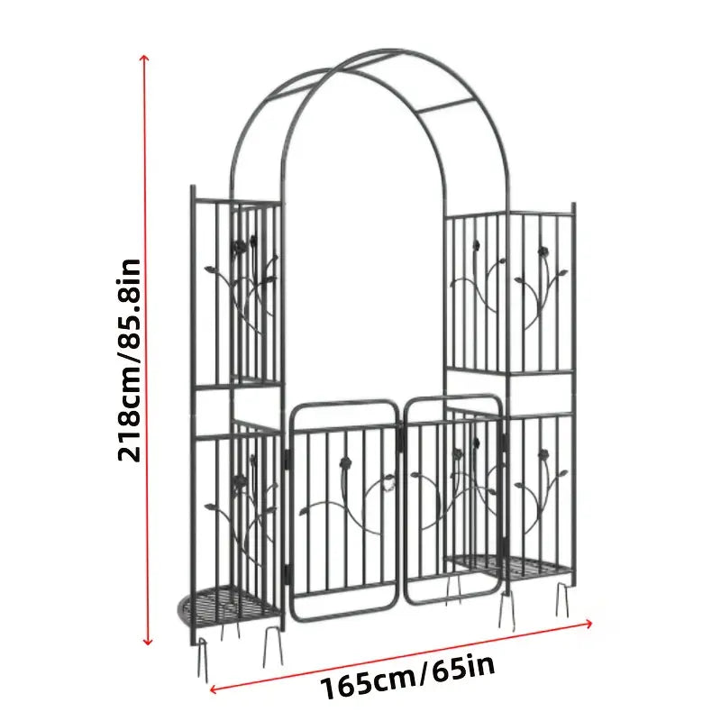 Portail de jardin avec arche métallique  Structure élégante pour plantes grimpantes et décoration extérieure