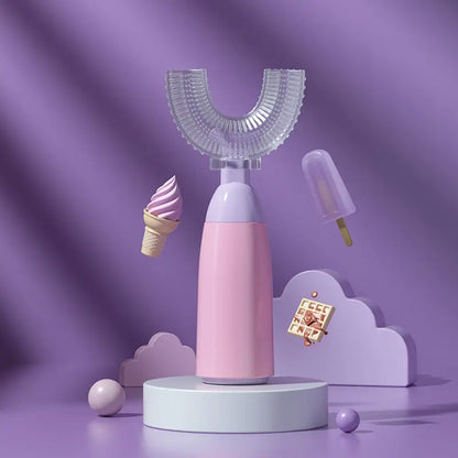 Brosse à Dents Électrique Automatique en Forme de U – Nettoyage Mains Libres pour Enfants et Adultes
