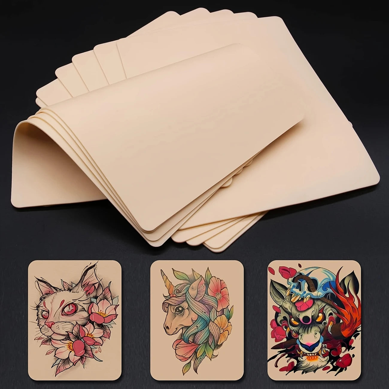 Peau Synthétique pour Entraînement Tatouage – 5/10 Feuilles Souples Double Face pour Pratique Réaliste