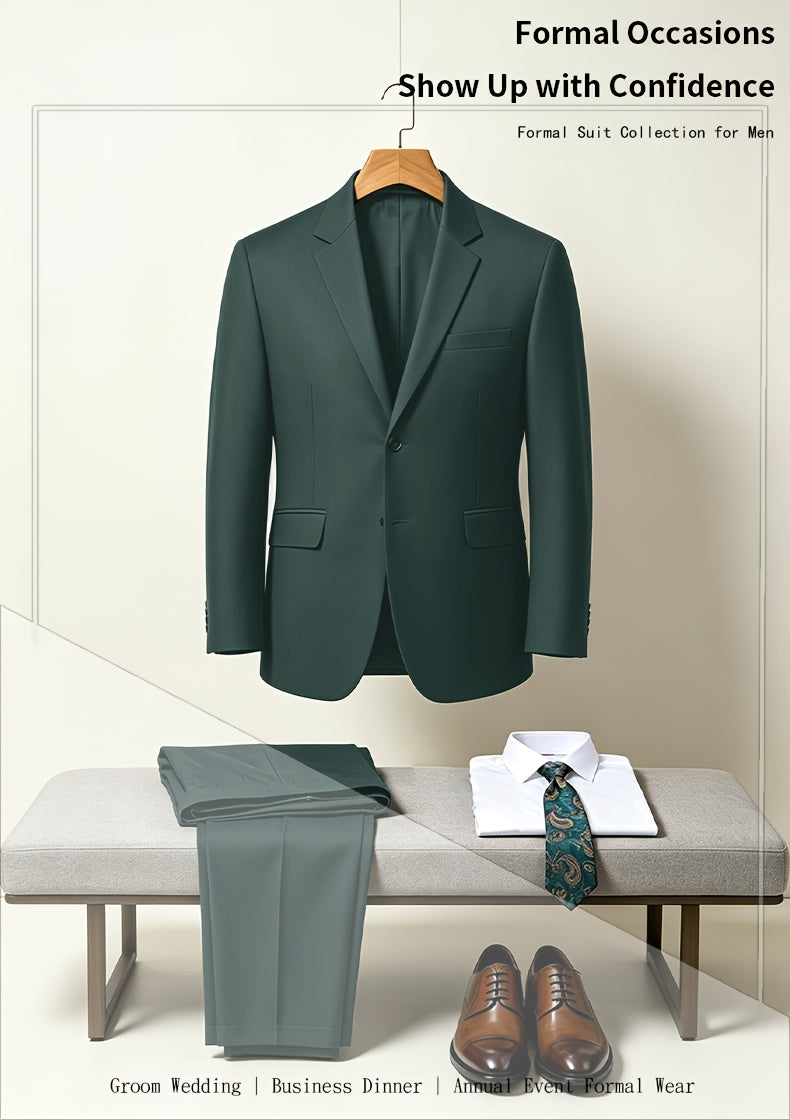 Costume 2 pièces uni pour homme grande taille