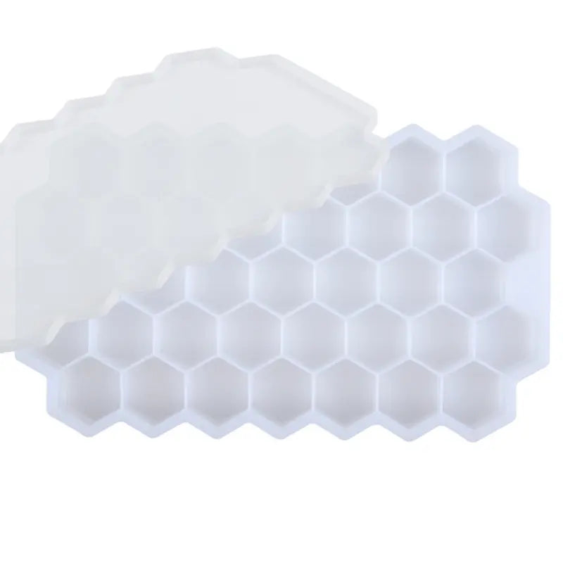 Bac à Glaçons Silicone en Forme de Nid d’Abeille – Moule avec Couvercle Hermétique pour Glaçons Faciles à Démouler