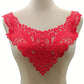 Faux col femme dentelle florale grise
