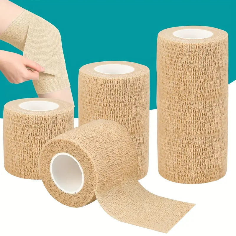 Bandes de Compression Auto-Adhésives – Rouleaux Élastiques Cohésifs pour Entorses, Pansements et Maintien Articulaire