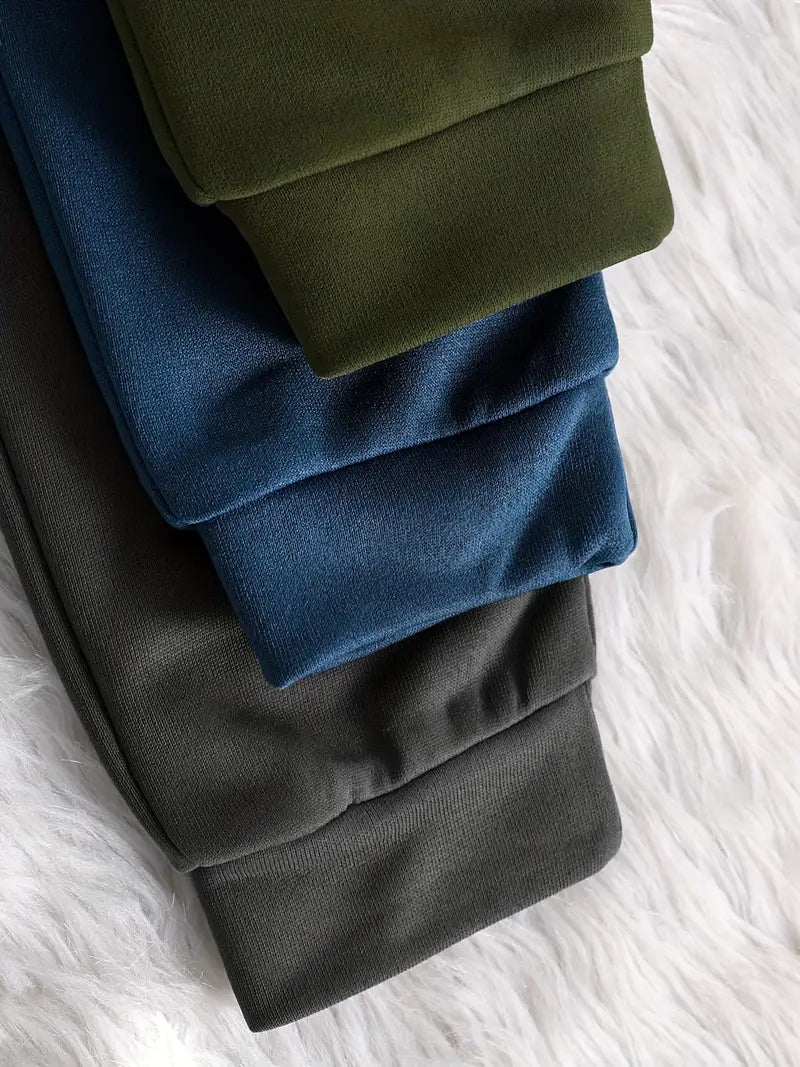 Pantalon Jogging Garçon Uni – Pantalons Enfant Confortables avec Taille Élastique et Cordon de Serrage