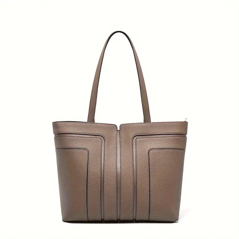 Sacs à main femme cabas en cuir beige  Élégance minimaliste et grande capacité