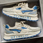 Baskets garçon – Chaussures de sport beige et bleu avec semelle épaisse et design original tendance