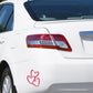 Autocollant Voiture Cœurs Blancs – Sticker Décoratif Amour et Style Romantique