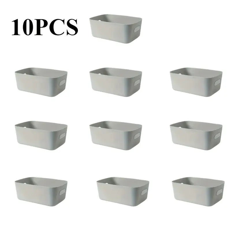Lot de 10 Bacs de Rangement en Plastique avec Poignées – Organisation Pratique pour Magasins et Espaces de Stockage