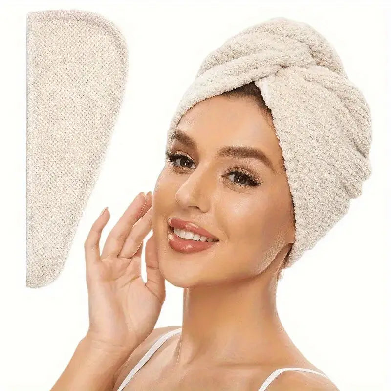 Serviette Turban Cheveux en Microfibre Rose – Séchage Rapide Sans Chaleur, Ultra-Absorbante et Douce – Idéale Après Douche ou Soin