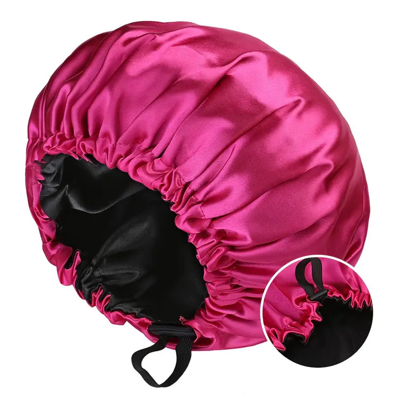 Bonnet de Nuit Réversible en Satin Réglable – Anti-Frisottis, Protection Cheveux Bouclés, Lisses ou Crépus – Confort et Style, Multicolore