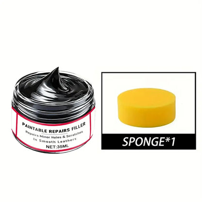 Pâte de réparation cuir voiture 35/55ml avec éponge – Kit entretien intérieur pour combler rayures et fissures
