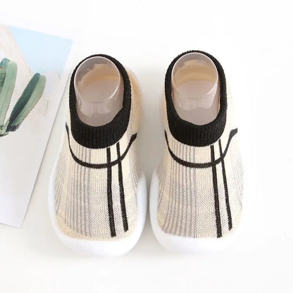 Chaussures bébé garçon souples motif léopard, coloris Abricot