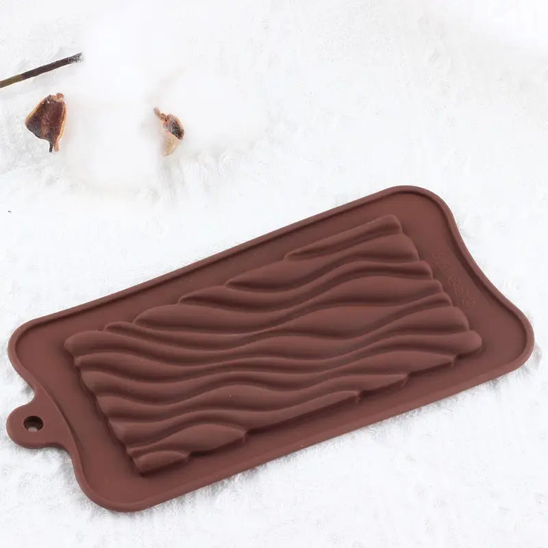 Moule en Silicone Effet Vagues pour Barres d’Alimentation – Chocolat, Céréales et Snacks Maison
