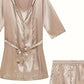 Peignoir sexy homme en satin – Kimono court brillant avec ceinture, Élégance & séduction