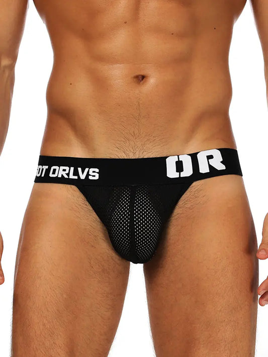 Jockstrap sexy homme – Slip échancré en maille respirante noire, Confort et séduction sportive