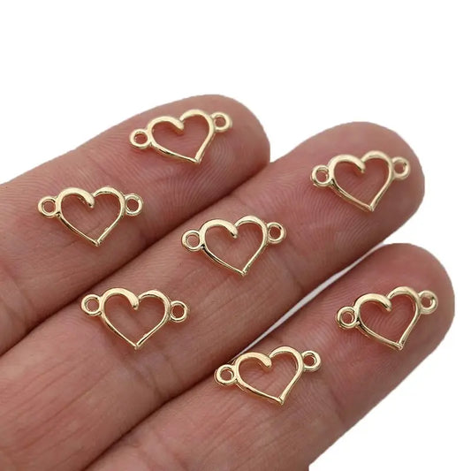 Connecteurs Cœur en Métal Argenté – Breloques Intercalaires pour Bracelets, Colliers et Bijoux DIY