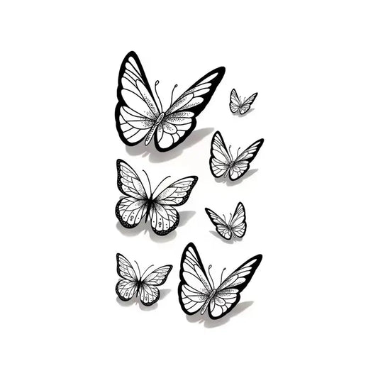Tatouage Éphémère Papillons Noirs – Motif Fin et Élégant pour Poignet, Nuque ou Épaule