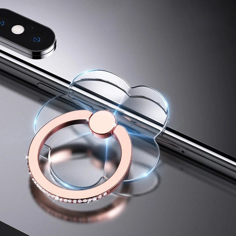 Support de Téléphone avec Anneau Rotatif et Décor Cristal – Accessoire Pratique et Élégant pour Coque