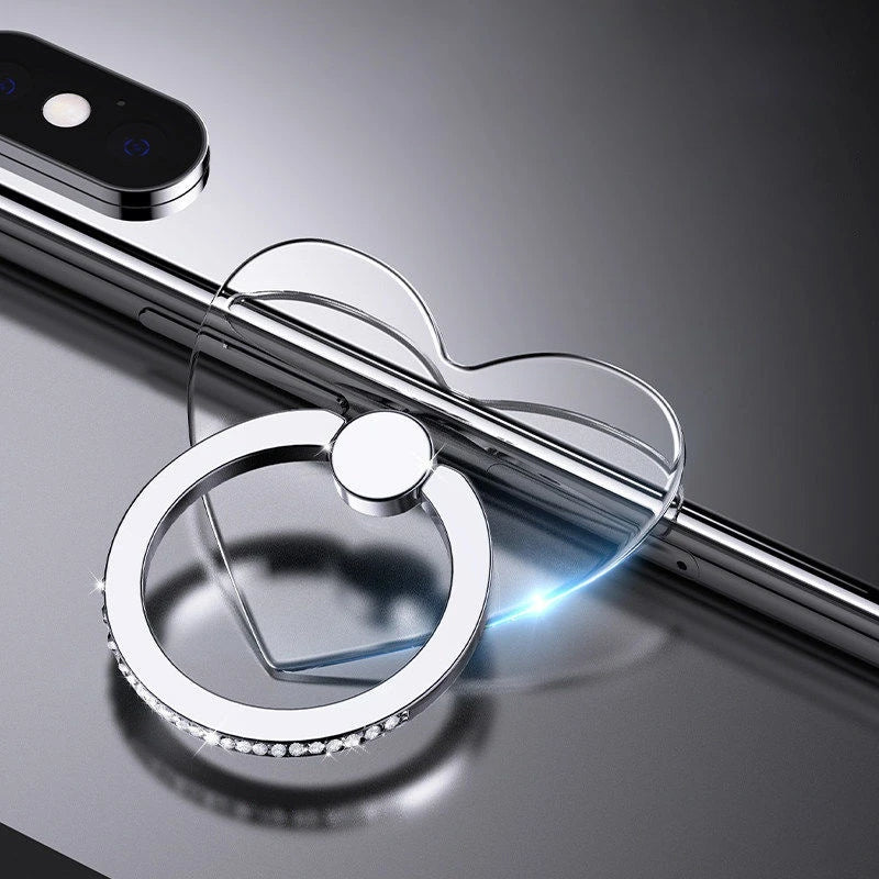 Support de Téléphone avec Anneau Rotatif et Décor Cristal – Accessoire Pratique et Élégant pour Coque