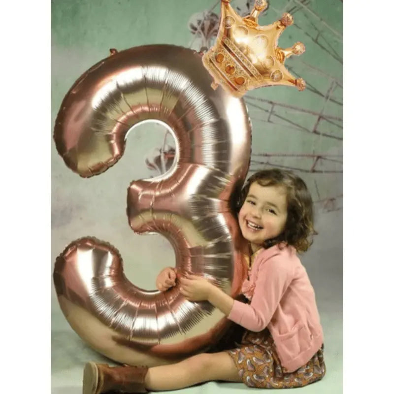 Ballon Chiffre Géant 3 Rose Gold – Décoration Anniversaire Enfant, Mariage & Fête Élégante
