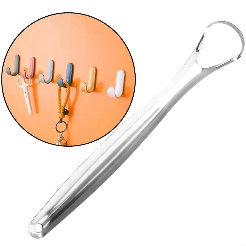 Gratte-langue Hygiénique en Acier Inoxydable – Nettoyeur de Langue Antibactérien pour Haleine Fraîche et Hygiène Buccale