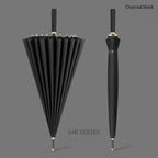 Parapluie noir anti-vent grande taille Élégant, coloris Noir classique