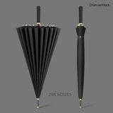 Parapluie noir anti-vent grande taille Élégant, coloris Noir classique