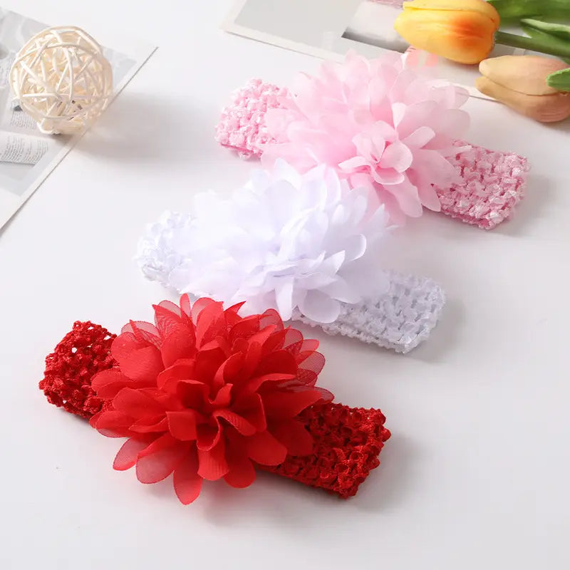 Chaussures bébé fille fleuries – Ballerines élégantes avec fleurs 3D pour cérémonie et baptême