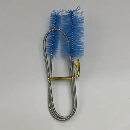 Brosse de Nettoyage Double Tête avec Flexible Métallique – Outil de Débouchage pour Tuyaux, Éviers et Siphons – Collection Plomberie Brute
