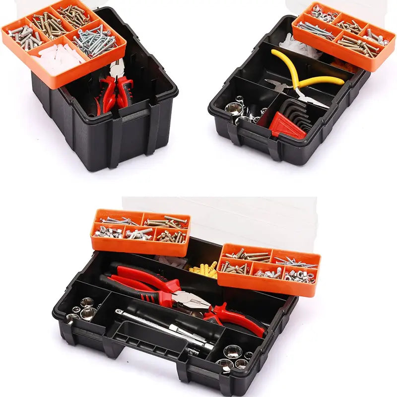 Boîte à Outils avec Compartiments Amovibles – Rangement Organisé pour Vis, Boulons et Petits Outils – Collection Boîtes à Outils et Accessoires