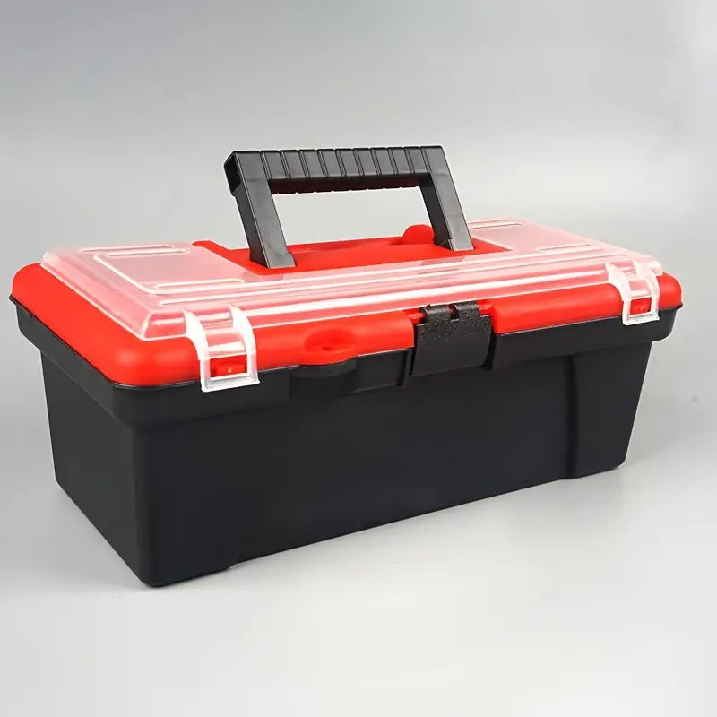 Boîte à Outils Portable en Plastique Résistant – Couvercle Transparent avec Compartiments et Poignée de Transport – Collection Boîtes à Outils et Accessoires