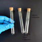 Éprouvettes en Verre avec Bouchon en Liège – Tubes à Essai Transparants pour Expériences et Stockage de Laboratoire