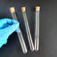 Éprouvettes en Verre avec Bouchon en Liège – Tubes à Essai Transparants pour Expériences et Stockage de Laboratoire