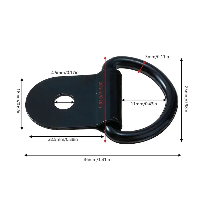 Lot de 4 Anneaux D-Ring Fixation Murale – Crochets Solides pour Camping-Car, Remorque et Rangement