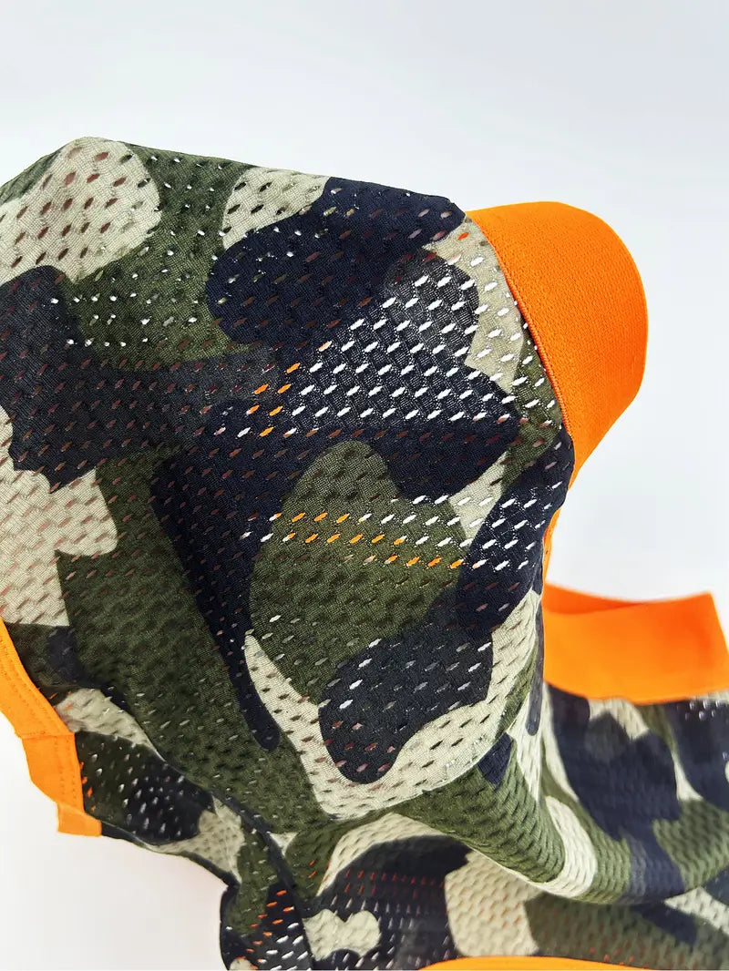 Boxer sexy homme camouflage – Sous-vêtement moulant respirant avec ceinture tendance