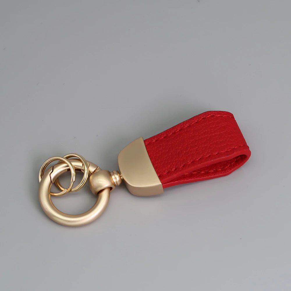 Porte-Clés Élégant en Simili Cuir – Anneau Doré Minimaliste pour Clés de Voiture ou Sac à Main