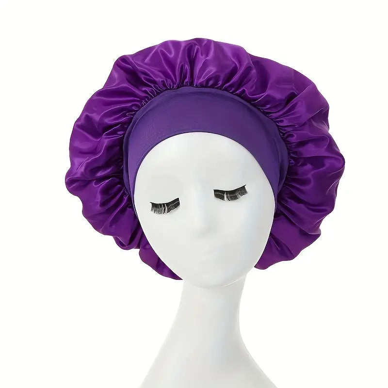 Bonnet Satin de Nuit Anti-Frisottis – Protection Cheveux Bouclés, Lisses ou Crépus – Large Bandeau Confortable – Plusieurs Coloris