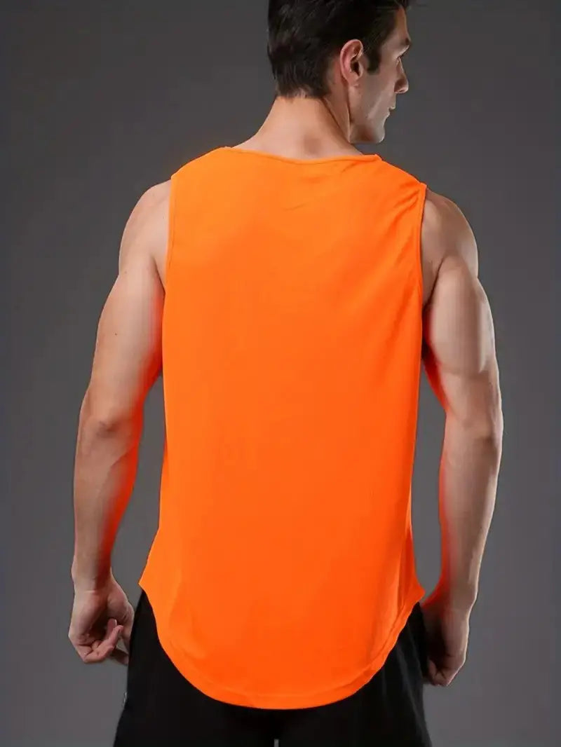 Débardeur de sport homme – Musculation & Fitness – Noir avec inscription motivante “Never Give Up