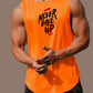 Débardeur de sport homme – Musculation & Fitness – Noir avec inscription motivante “Never Give Up